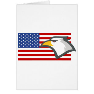 Cartão Bald Eagle na bandeira americana
