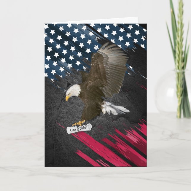 Cartão Bald Eagle with 2026 Graduation Diploma (Frente)