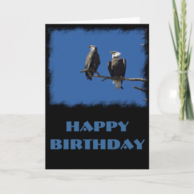 Cartão Bald Eagles Birthday (Frente)