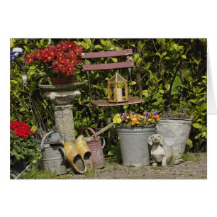 Cartão Baldes, sapatos e flores, Zaanse Schans,