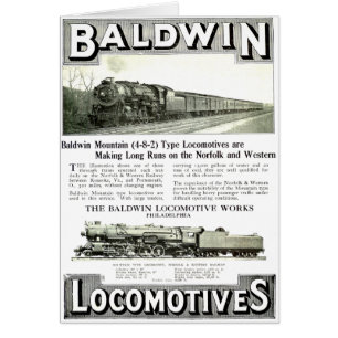 Cartão Baldwin Steam Locomotive Works
