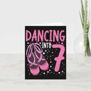Cartão Balé Dançando Em 7 De Aniversário, Ballerina Girls