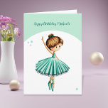 Cartão Balé Dançarino Personalizado Garota Turquesa Anive<br><div class="desc">Cartão de aniversário personalizado elegante e elegante com ilustração de uma bailarina num vestido de turquesa. Este cartão é perfeito para dançarinos e professores balés, pequenos que não param de girar e para nenhuma ocasião, não apenas para aniversários. Personalize o texto com sua própria mensagem e clique em personalizar ainda...</div>