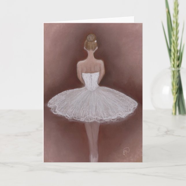 Cartão Balé Dancer em tutu (Frente)