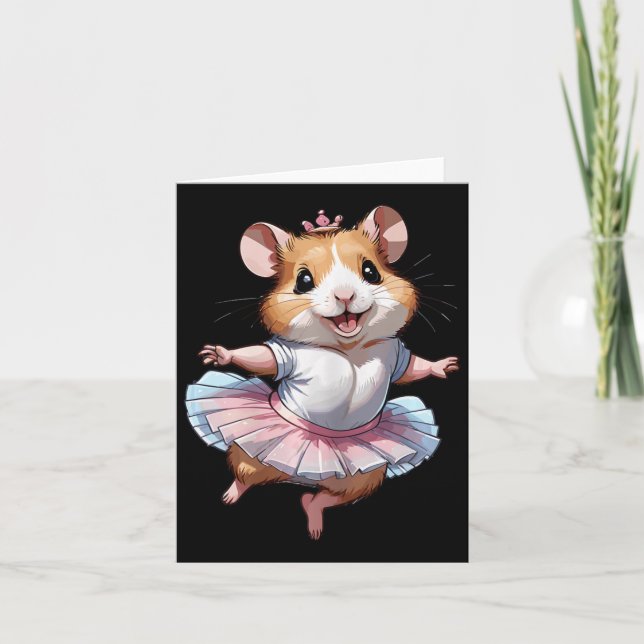 Cartão Balé De Hamster Único E Moderno E Ballerina (Frente)