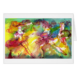 Cartão BALÉ do CARNAVAL/mascarada Venetian, dança, mús