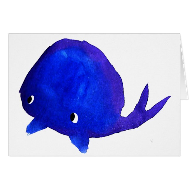 Cartão Baleia da aguarela (Frente Horizontal)