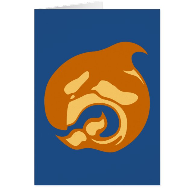 Cartão baleia de laranja queimada (Frente)