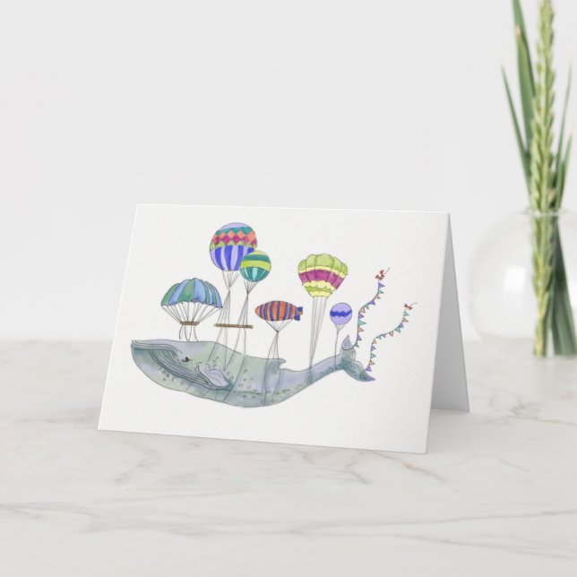 Cartão Baleia em voo (Frente)