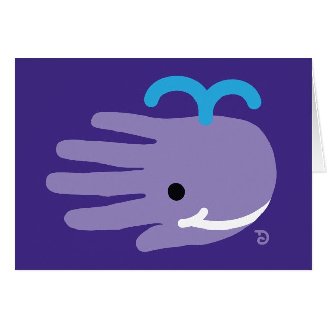 Cartão Baleia feliz do sorriso (Frente Horizontal)
