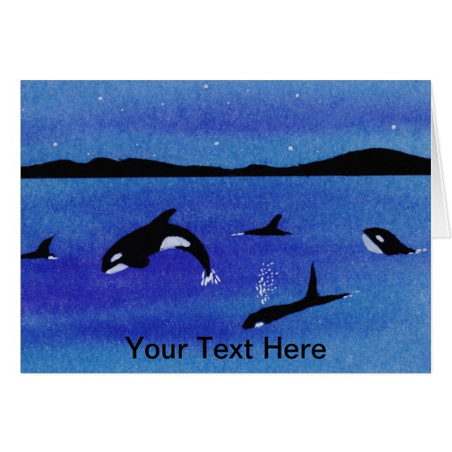 Cartão Baleias Assassinas (Frente Horizontal)