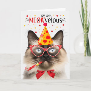Cartão Balinês Cat MEOWvelous Birthday