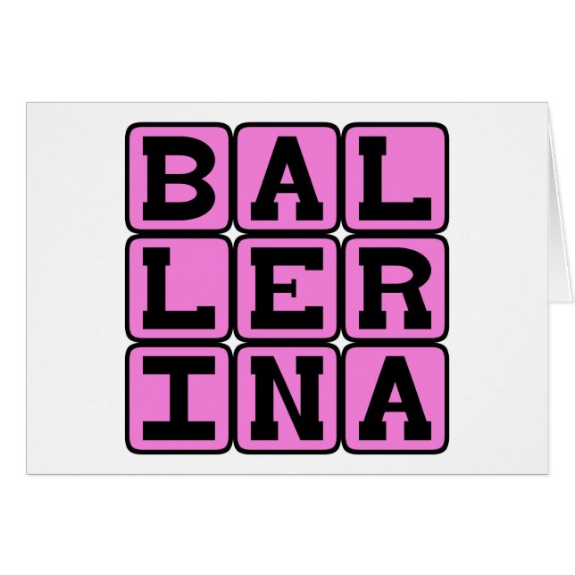 Cartão Ballerina, Dançarina Balé (Frente Horizontal)
