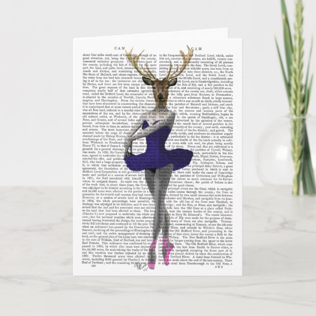 Cartão Ballerina Deer em Azul (Frente)