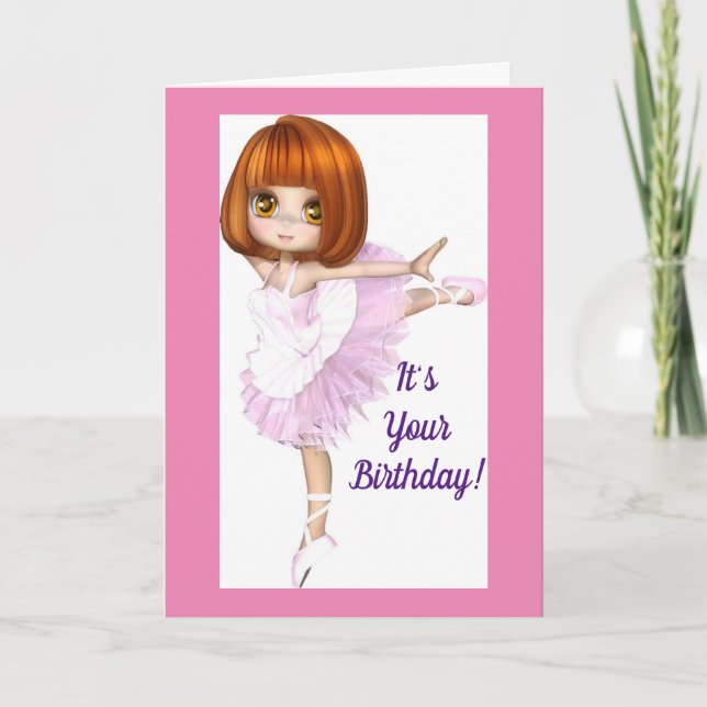 Cartão Ballerina Happy Birthday (Frente)