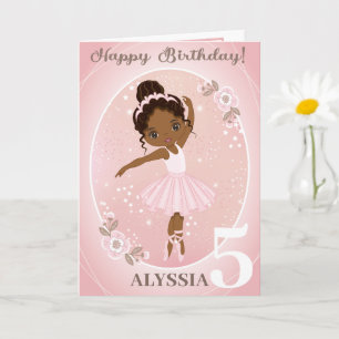 Cartão Ballerina Happy Birthday Card Adicionar qualquer