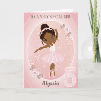 Cartão Ballerina Happy Birthday Card | Menina de 5 Anos