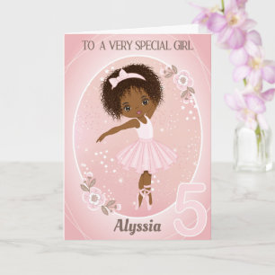 Cartão Ballerina Happy Birthday Card Rapariga De 5 Anos