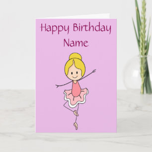 Cartão Ballerina Happy Birthday Personalizada