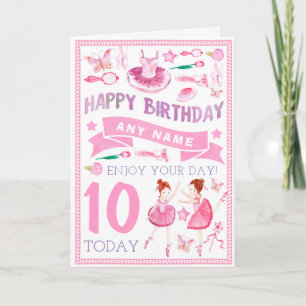 Cartão Ballet Ballerina Personalised Birthday Card
