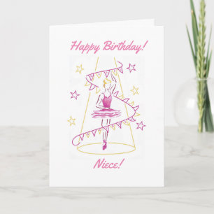 Cartão Ballet & Bunting Niece Birthday Card