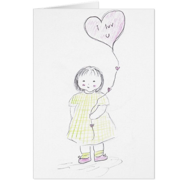 Cartão Ballon do coração (Frente)