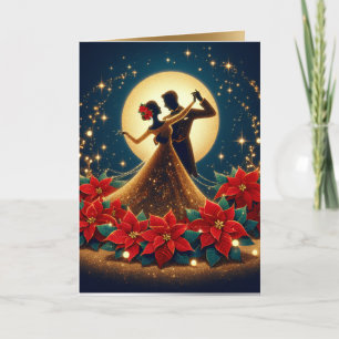 Cartão Ballroom Dancers Moonlight Christmas Card