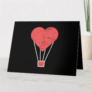 Cartão Baloão de Ar Quente Coração Fofo