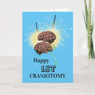 Cartão Balões cerebrais brilham festejo craniotômico