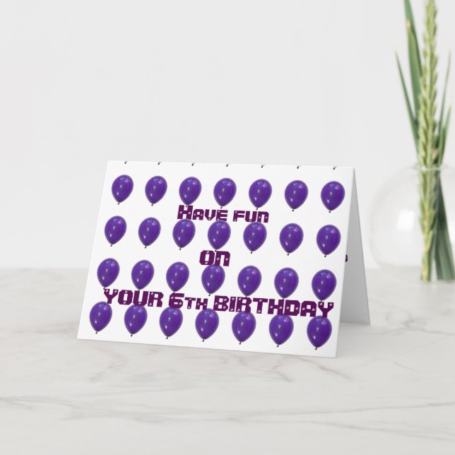 CARTÃO BALÕES DE "6" PARA O SEU ****ANIVERSÁRIO DE 6*** D (Frente)