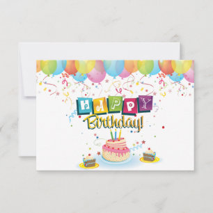 Cartão Balões de Aniversário