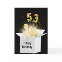 Balões de Aniversário de 53 Anos em Caixa Branca