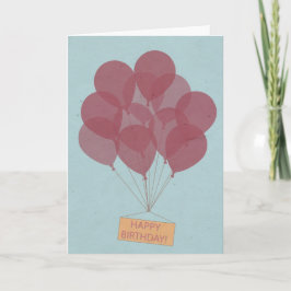 Cartão Balões de aniversário felizes
