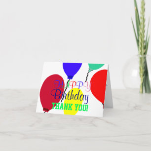 Cartão Balões de Aniversário Obrigado
