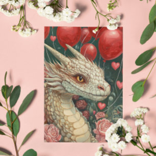 Cartão Balões de Dia de os namorados de Dragões