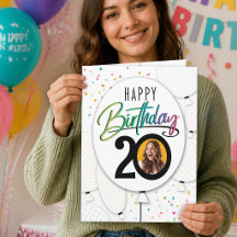 Balões de Foto Personalizados de Aniversário de 20
