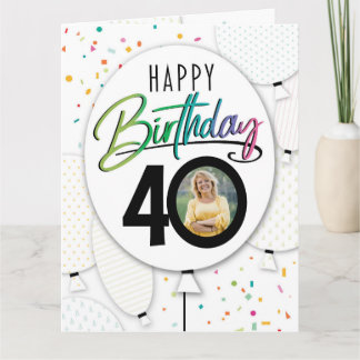 Cartão Balões de Foto Personalizados para Aniversário de