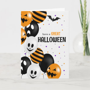 Cartão balões e bolinhas de Halloween para crianças