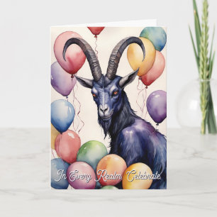 Cartão Balões e Presentes de Aniversário Baphomet Gótico
