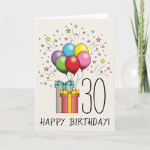 Balões e Presentes de Aniversário com Idade e Text