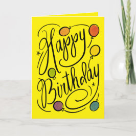 Cartão Balões Felizes De Aniversário Felizes E Felizes