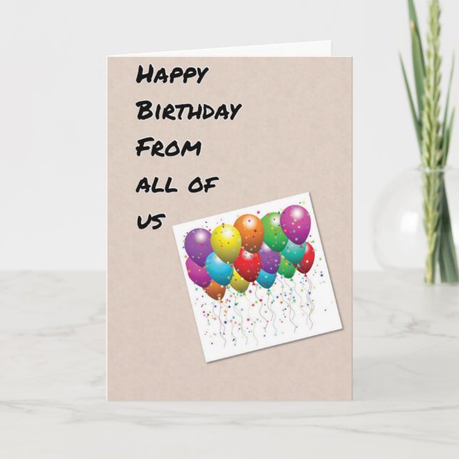 CARTÃO BALÕES PARA VOCÊ FELIZ ANIVERSÁRIO DE TODOS NÓS (Frente)