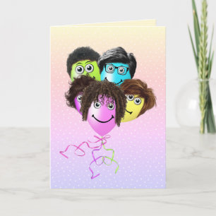 Cartão Balões Pessoas Engraçados Do Grupo