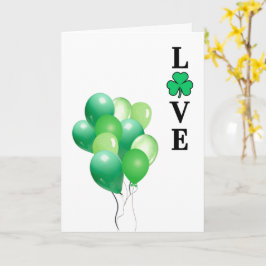 Cartão Balões Verdes de Uso Geral LOVE Irlanda