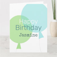 Balões Verdes E Azuis Feliz Aniversário Personaliz