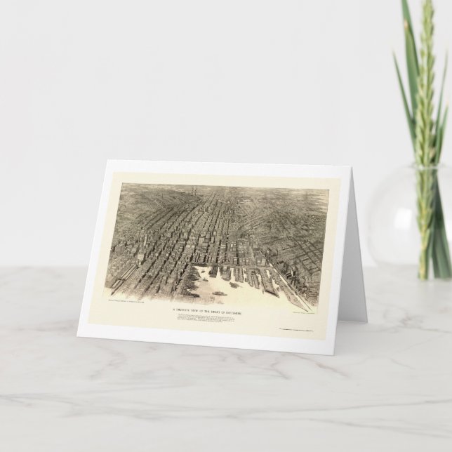 Cartão Baltimore, mapa panorâmico da DM - 1912 (Frente)