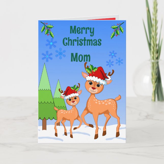 Cartão BambiDeer Christmas Folded Greeting Card (Frente)
