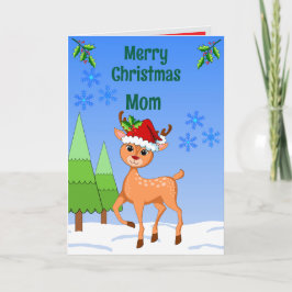 Cartão BambiDeer Christmas Folded Greeting Card