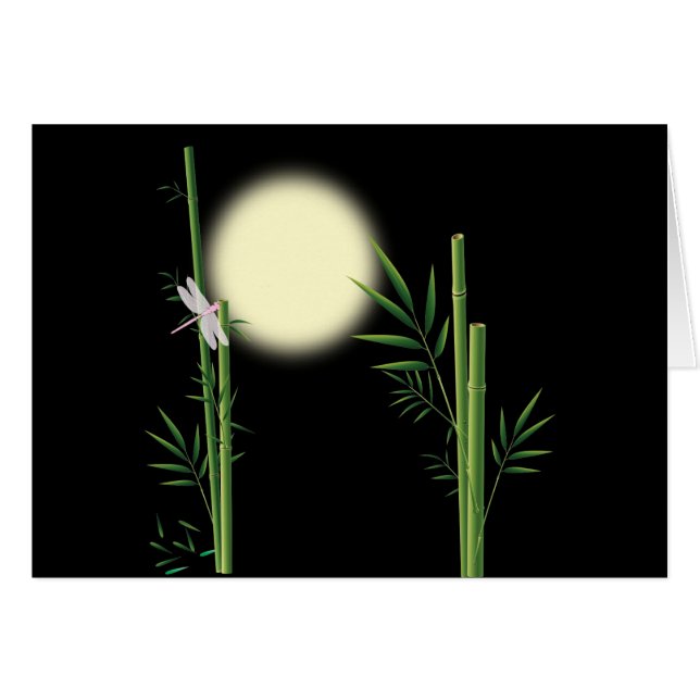 Cartão Bambu e Dragonfly (Frente Horizontal)