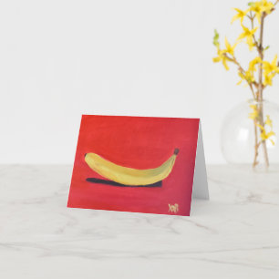 Cartão Banana com fundo vermelho